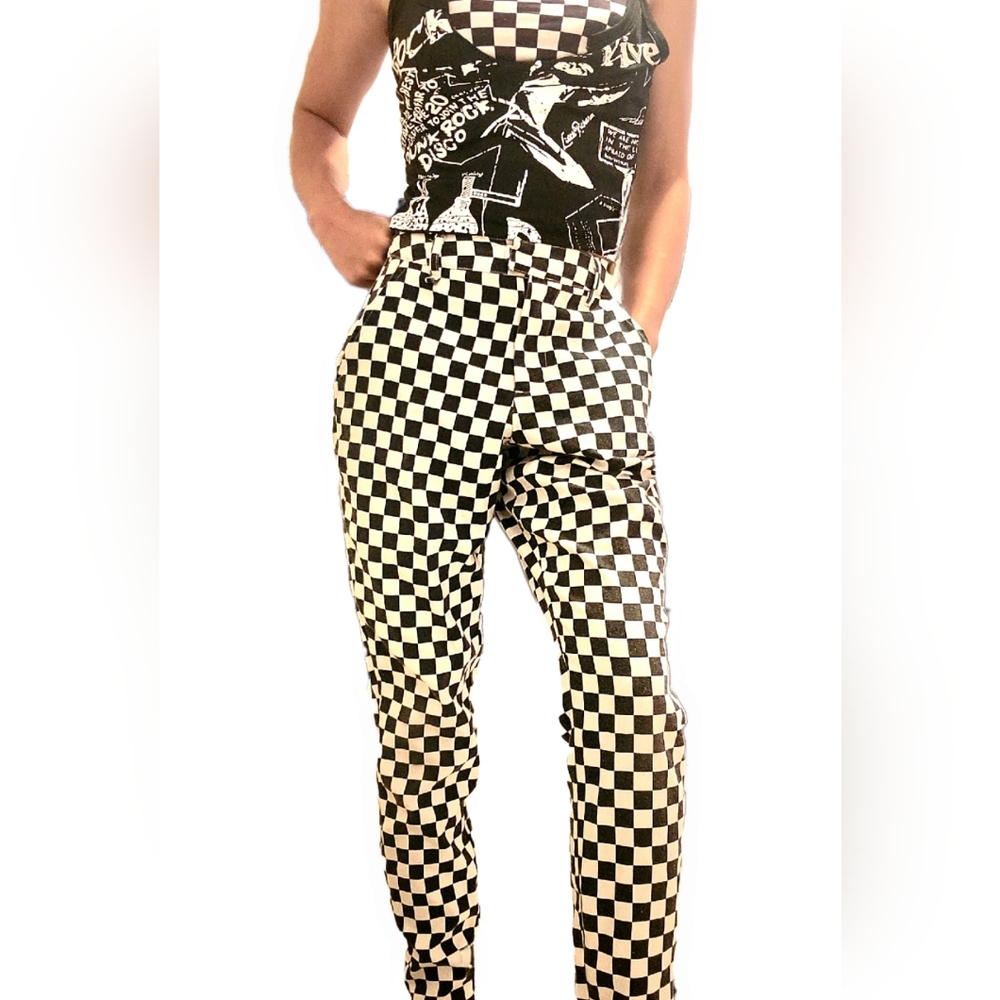 Checkered Black and White Pants